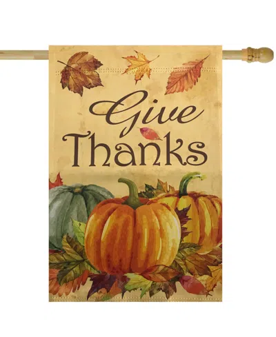 Northlight Give Thanks Autumn Harvest Outdoor House Flag 28" X 40" In Orange