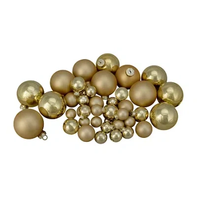 Northlight Glass 2-finish Ball 40-pc. Christmas Ornament In Gold