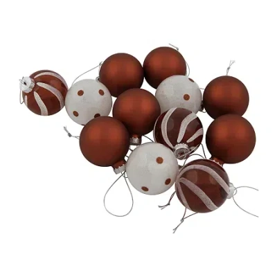 Northlight Glass 3-finish Ball 12-pc. Christmas Ornament In Red