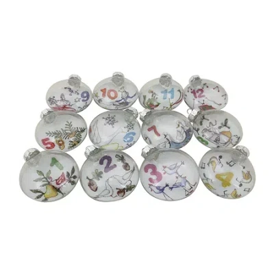 Northlight Glass Disc 12-pc. Christmas Ornament In Silver