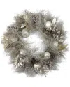 Northlight Glitter Champagne Gold Pomegranate Apple Pine Cone & Berry Christmas Wreath