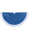 Northlight Glitter Mini Christmas Tree Skirt With Faux Fur Trim In Blue