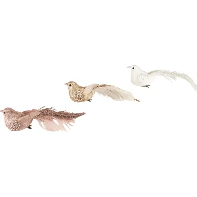 Northlight Glittered Bird Christmas Clip-on Ornaments In White