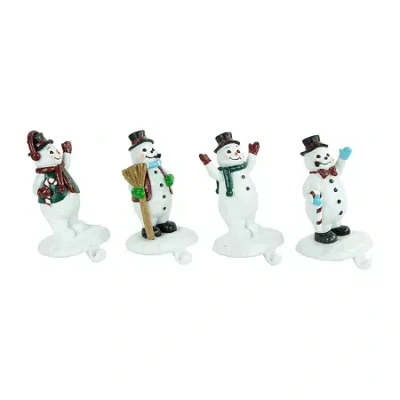 Northlight Glittered Snowman 6.75in 2-pc. Christmas Stocking Holder In White