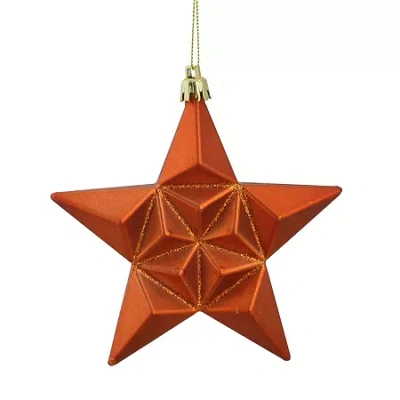 Northlight Glittered Star 12-pc. Christmas Ornament In Orange