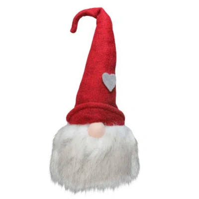 Northlight Gnome With Bendable Felt Hat With Heart Accent Christmas Decoration In White