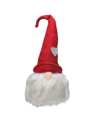 Northlight Gnome With Bendable Felt Hat With Heart Accent Christmas Decoration In White