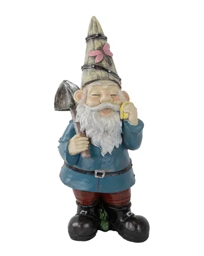 Northlight Gnome With Shovel Outdoor Garden Statue In Blue