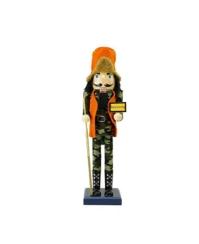 Northlight Gone Hunting Christmas Nutcracker In Fatigues In Orange