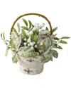 Northlight Gourds And Berries With Foliage In Green