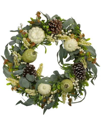 Northlight Gourds & Foliage Artificial Thanksgiving Wreath In Green