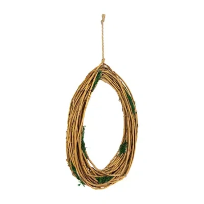Northlight Grapevine Twig And Moss Egg-shaped Artificial Spring Wreath 11-inch In Brown