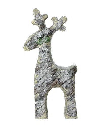 Northlight 22" Gray Rustic Glittered Christmas Reindeer Table Top Decoration