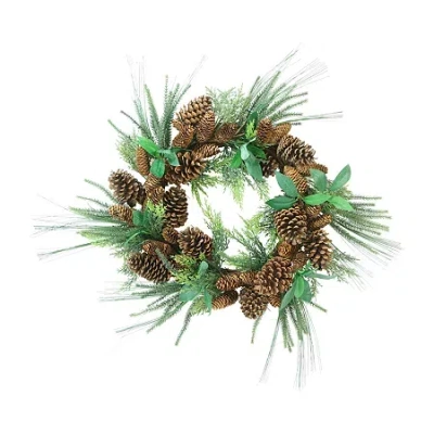 Northlight Green Foilage With Mixed Pinecones Artificial Christmas Wreath - 24-inch Unlit