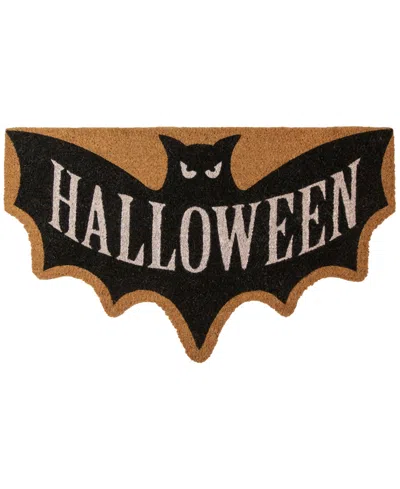 Northlight "halloween" Bat Shaped Doormat, 18" X 30" In Black