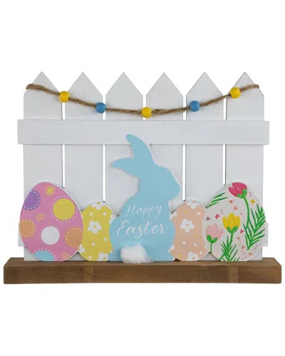 Northlight Happy Easter Bunny With Picket Fence Decoration In Multicolor