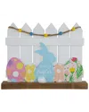 Northlight Happy Easter Bunny With Picket Fence Decoration In Multicolor