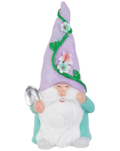 Northlight Happy Gardening Gnome With Shovel Outdoor Garden Statue In Purple