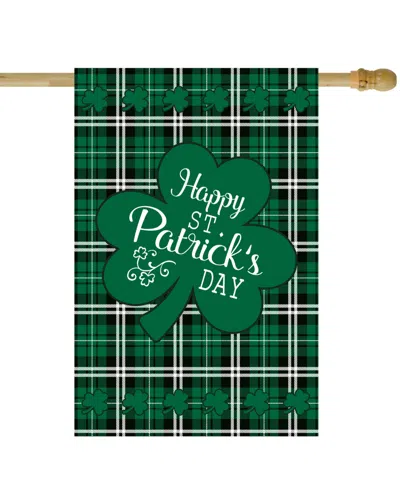 Northlight Happy St. Patrick's Day Plaid Outdoor House Flag 28" X 40" (poles Not Included) In Green