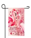 Northlight 12.5in X 18in Happy Flamingo Outdoor Garden Flag Valentines Day Yard Art In Pink