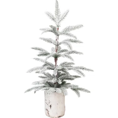Northlight Heavily Flocked Potted Artificial Christmas Sprucetree In Green