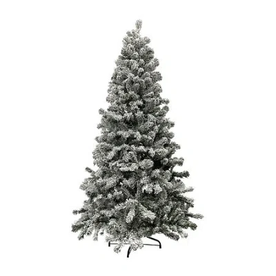 Northlight Heavily Madison Artificial Unlit 6 1/2 Foot Flocked Pine Christmas Tree In Green