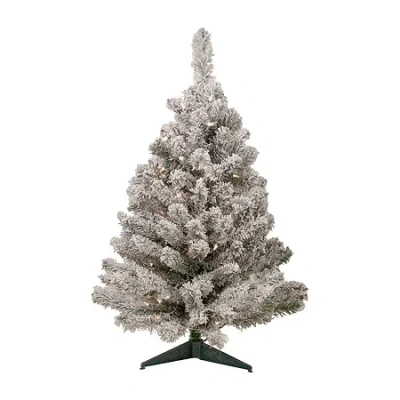 Northlight Heavily Madison Medium Artificial Clear Lights 3 Foot Pre-lit Pine Christmas Tree In White