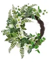 Northlight Hellebores & Ivy Artificial Floral Wreath In Green
