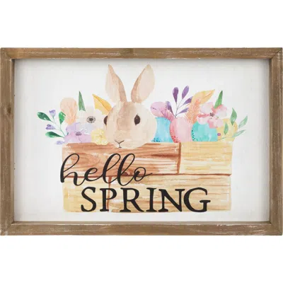 Northlight Hello Spring Easter Bunny Wall Sign In Multi