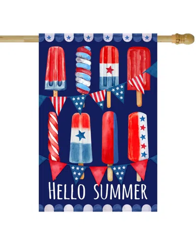 Northlight Hello Summer Patriotic Americana Popsicle Garden Flag 28" X 40" In Blue