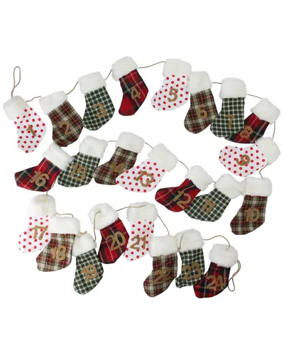 Northlight Holiday Moments Red Green & White Christmas Stocking Garland In Multi