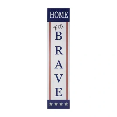 Northlight Home Of The Brave Porch Sign In Multi