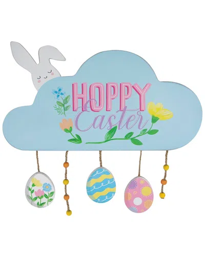 NORTHLIGHT NORTHLIGHT HOPPY EASTER WOODEN WALL SIGN WITH BUNNY & EGGS