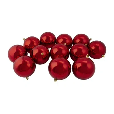 Northlight Hot Shiny Ball 12-pc. Christmas Ornament In Red