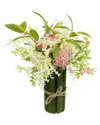 Northlight Hydrangea & Berry Floral Spring Bouquet In Pink
