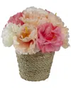 Northlight Hydrangea Springtime Artificial Flower Pot In Pink