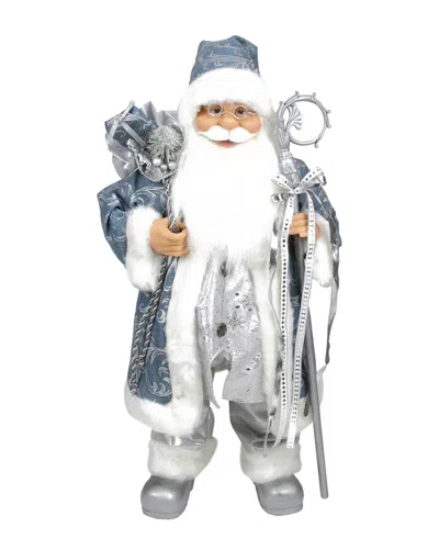 Northlight Ice Palace Standing Santa Claus Christmas Figure In Blue