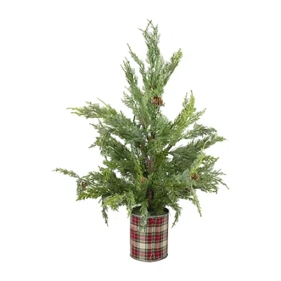 Northlight Iced In Pot Unlit 2 Foot Cedar Christmas Tree In Green
