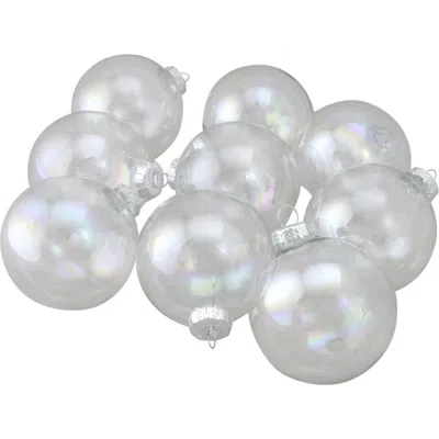 Northlight Iridescent Christmas Glass Ball Ornaments In Clear