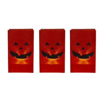 Northlight Jack-o-lantern Luminary 3-pc. Pathway Light In Red