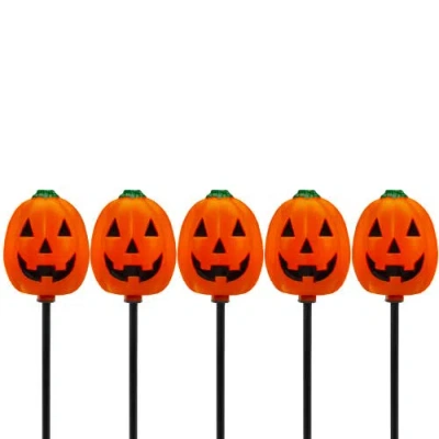 Northlight Jack-o-lantern Shaped Halloween Pathway Markers In Orange