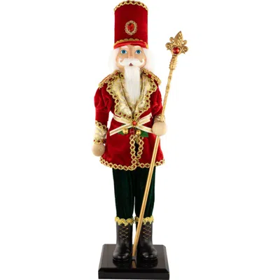 Northlight Jeweled Nutcracker With Scepter Christmas Figure In Red