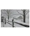 Northlight Large Fiber Optic Lighted Snowy Winter Cabin Canvas Wall Art, 15.75" X 23.5" In White