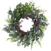Northlight Lavender And Mixed Foliage Artificial Floral Spring Wreath, Purple And Green In Purple