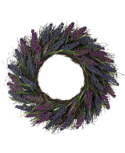 Northlight Lavender Spiral Vine Wreath, 22" In Purple