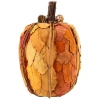 Northlight Layered Leaves Fall Harvest Pumpkin With Pinecones Decoration In Orange