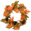 Northlight Leaves, Pinecones And Berries Artificial Fall Harvest Wreath, 24-inch, Unlit In Multi