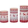 Northlight Led Flameless Flickering Nordic Reindeer Wax Pillar Christmas Candles In Pink