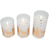Northlight Led Flameless Flickering Woodland Glass Pillar Christmas Candles In White