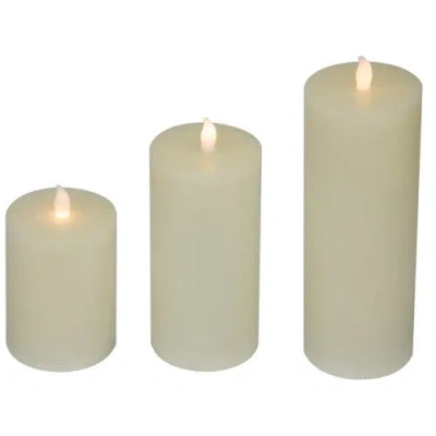 Northlight Led Flickering Flameless Pillar Candles In White